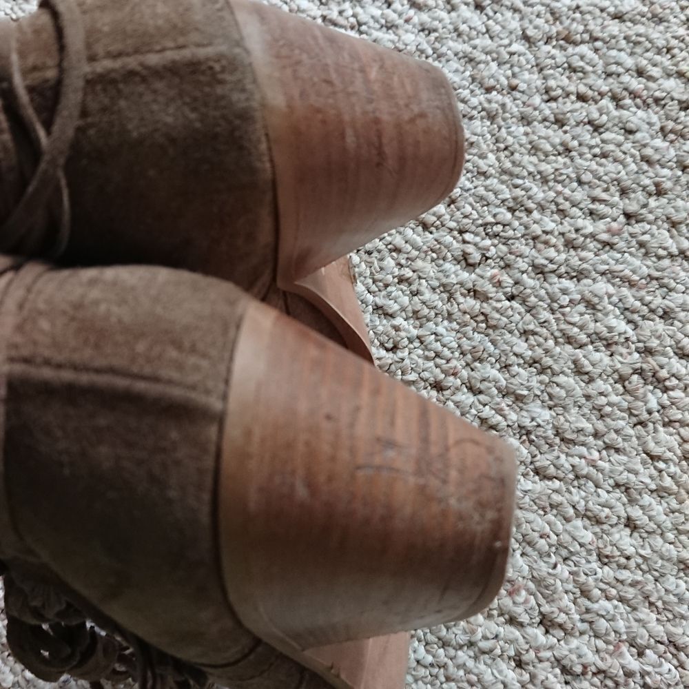 Ron White Brailee Ankle BOOTS Western Tassels brown Suede Pull On size 9 - Picture 10 of 11